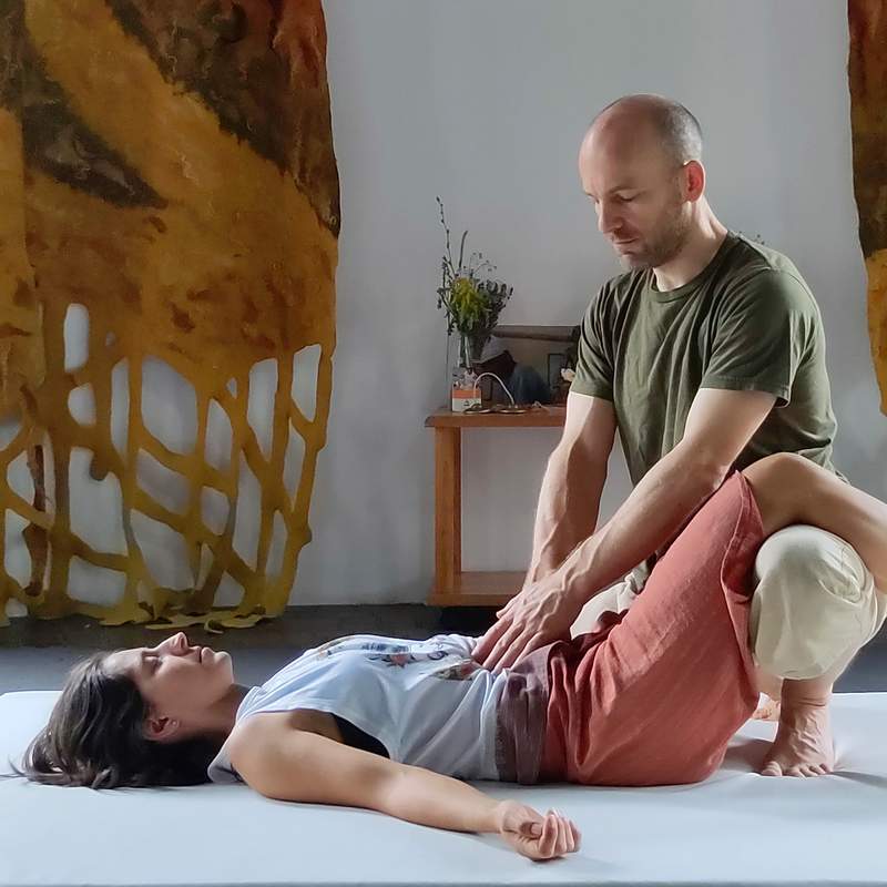 Thai massage session at Emerging Hearts